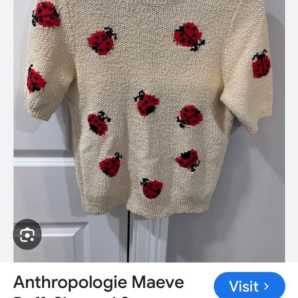 Maeve by Anthropologie Cream Ladybug Turtleneck Sweater XS - Picture 11 of 15